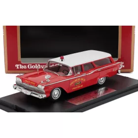   Goldvarg - FORD USA COUNTRY SQUIRE SW STATION WAGON FRUITLAND FIRE ENGINE 1959 RED WHITE