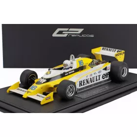   GP Replicas - RENAULT F1 RS10 TEAM RENAULT ELF N 16 FASTEST LAP 3rd FRENCH GP (with pilot figure) 1979 RENE ARNOUX WITH SHOWCASE YELLOW WHITE