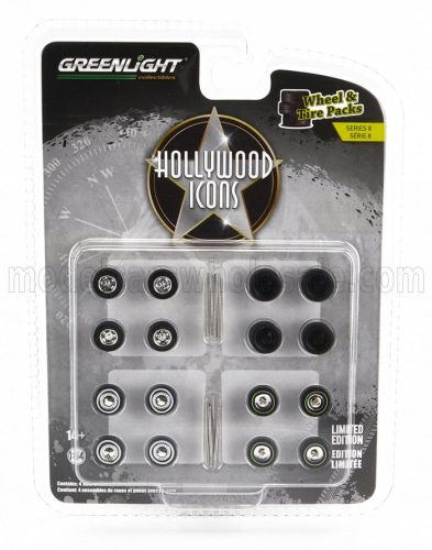 Greenlight - ACCESSORIES SET 16X WHEELS AND RIMS FOR DODGE BLACK SILVER