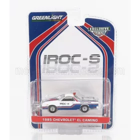   Greenlight - CHEVROLET EL CAMINO SS OFFICIAL PACE CAR IROC-S INTERNATIONAL RACE OF CHAMPIONS 1985 WHITE BLUE