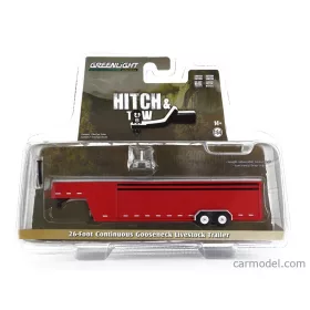   Greenlight - Trailer Rimorchio 26 Foot Livestock 2-Assi 2000 Red Silver