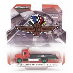   Greenlight - INTERNATIONAL DURASTAR 4400 CAR TRANSPORTER INDIANAPOLIS MOTOR SPEEDWAY 2008 - GREEN WHEELS RED BLACK