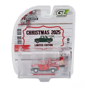   Greenlight - FORD USA F-100 PICK-UP TOW TRUCK WITH MECHANIC FIGURE 1956 RED GREEN