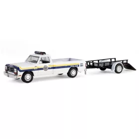   Greenlight - 1:64 1990 Dodge Ram D-250 with Utility Trailer - Philadelphia, PA Police Department Solid Pack - Hot Pursuit Hitch & Tow Series 1 - GreenLight