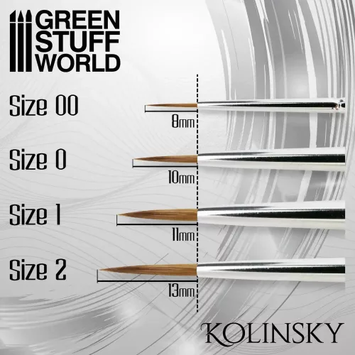 Green Stuff World - SILVER SERIES Kolinsky Brush Set