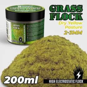   Green Stuff World - Static Grass Flock 2-3mm - DRY YELLOW PASTURE - 200 ml