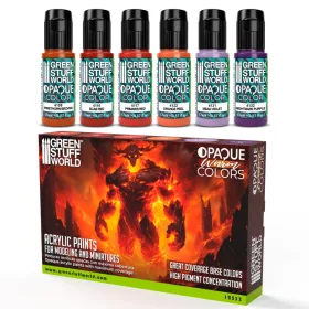 Green Stuff World - PAINT SET - Opaque Colors WARM (Box x6)
