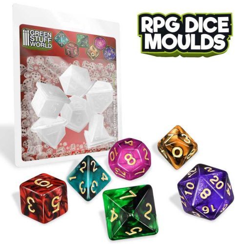 Green Stuff World - Silicone Polyhedral Dice Molds X6