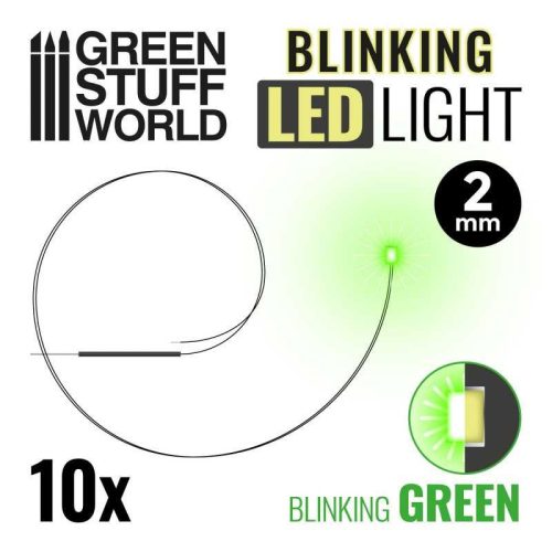 Green Stuff World - Micro Leds - Blinking Green - 2Mm (0805 Smd)