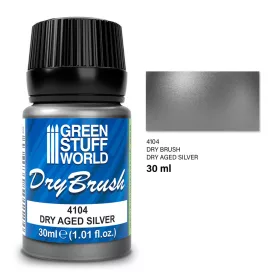   Green Stuff World - Metallic Dry Brush - DRY AGED SILVER 30 ml