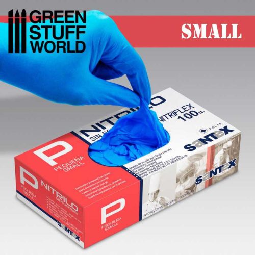 Green Stuff World - Blue Nitrile Gloves - Small 100 pcs