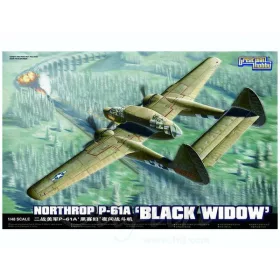   Great Wall Hobby - 1/48 WWII USAAF Northrop P-61A  Black Widow  Glass Nose /w New Tools Parts repülő makett
