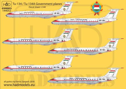 Had models -  Tu-134 - Tu-134A Government planes decal sheet / Kormánygépek matr