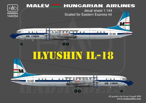 Had models - IL-18 MALÉV 70's-80's decal sheet 1:144