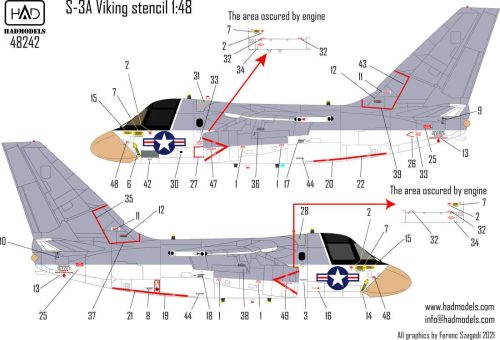 Had models - S-3A Viking Stencil  set decal sheet 1:48