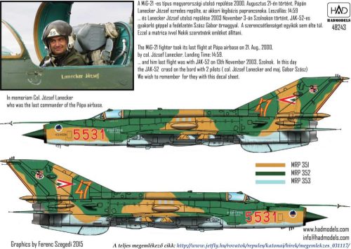 Had models - MiG-21 Bis 5531 HUNAFdecal sheet 1:48