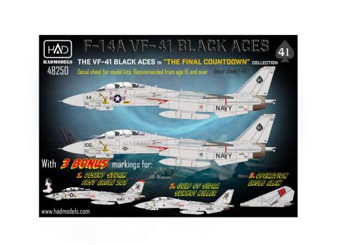 Had models - F-14A Black Aces ”TheFinal Countdown” decal sheet1:48