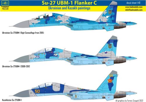 Had models - Su-27UBM-1 Ukrainian and Kazakh painting schemes decal sheet 1:48