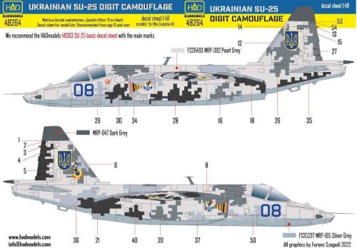 Had models - SU-25 Ukrainian DigitCamouflage Part  1 decal sheet1:48