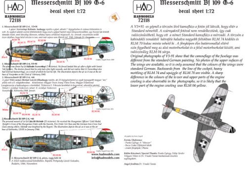 HAD models - Messerschmitt Bf 109 G-6 (66 Erzsike, 14; V391) 