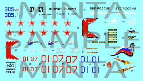 HAD models - Su-27 Flanker B ( Russia - Air Force) matrica 1:72