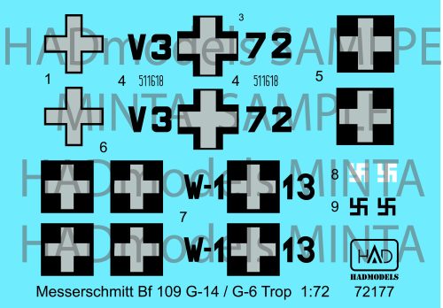 HAD models - Messerschmitt Bf 109 G-14  / G-6 Trop( HUN V3+72; W-1+13)
