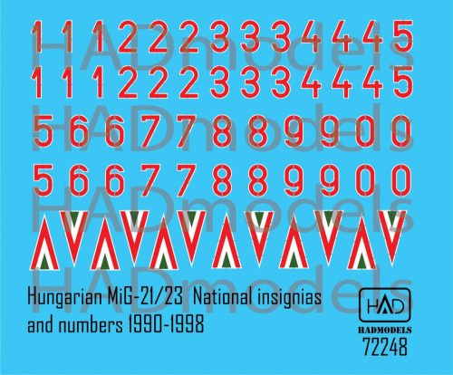 HAD models - Hungarian National insignias and Numbers decal sheet 1990-1998