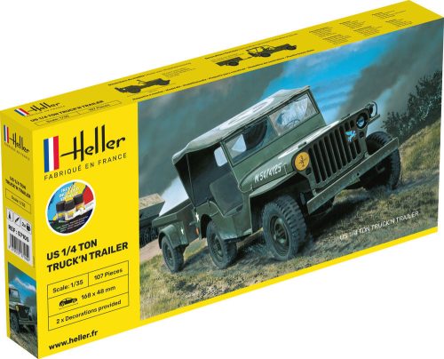 Heller - STARTER KIT US 1/4 Ton Truck 'n Trailer
