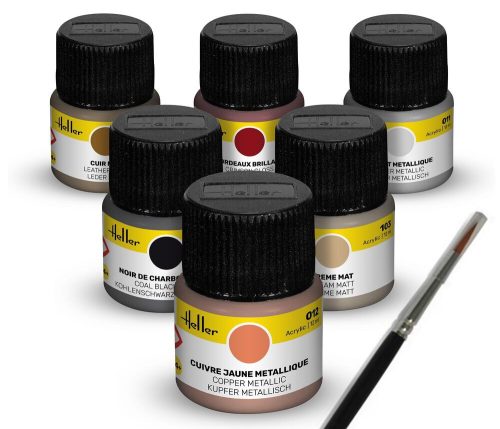 Heller - Colour Set Oldtimer Acrylic 6 x 12 ml + Brush