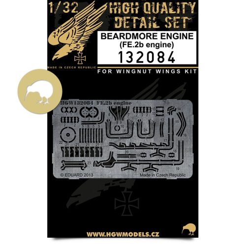 HGW Models - 1/32 FE.2b - Beardmore Engine - Photo-etched Sets  - Wingnut Wings