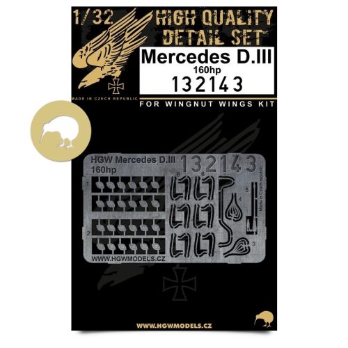 HGW Models - 1/32 Mercedes D.III 160 hp - Photo-etched Sets  - Wingnut Wings, Roden