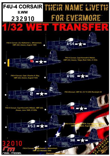 HGW Models - 1/32 F4U-4 CORSAIR WW2 - Wet Transfers