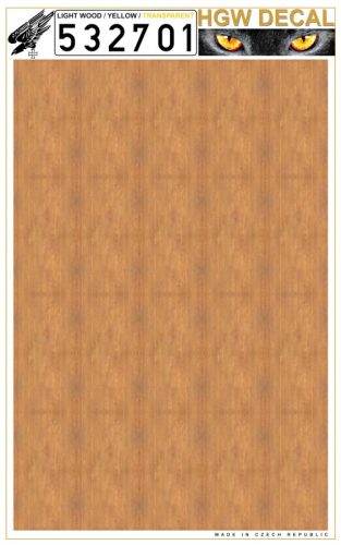HGW Models - 1/32 Yellow Light Wood - Decals Wood Grain - transparent no grid sheet: A4