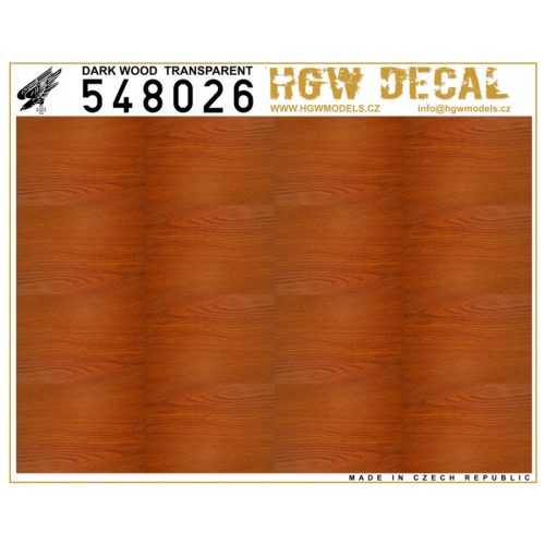 HGW Models - 1/48 Dark wood - Transparent - Decals Wood Grain - transparent no grid sheet: A5