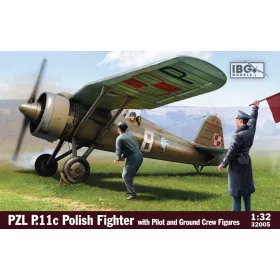   IBG - 1/32 PZL P.11c Polish Fighter with Pilot and Ground Crew Figures
