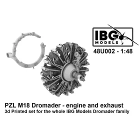 IBG - PZL M18 Dromader - Engine and Exhaust - 3d Printed Set