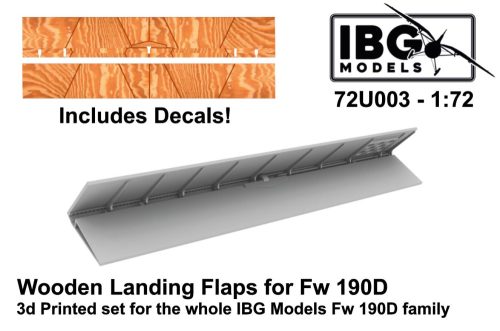 IBG - 1/72 Wooden landing flaps fo Fw 190D family (3d printed +  decal)