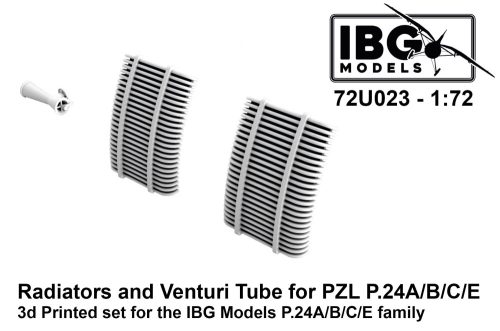 IBG - 1/72 Radiators and Venturi Tube for PZL P.24A/B/C/E - 3d printed