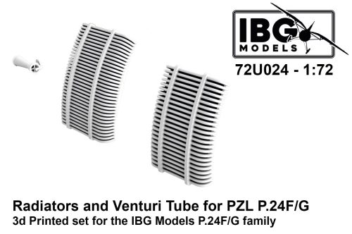 IBG - 1/72 Radiators and Venturi Tube for PZL P.24F/G - 3d printed