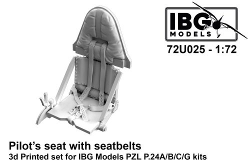 IBG - 1/72 Pilot's seat with seatbelts for PZL P.24A/B/C/G - 3d printed