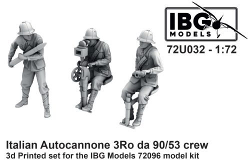 IBG - 1/72 Italian Autocannone 3Ro da 90/53 crew (3d printed - 3 figures)