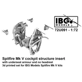   IBG - Spitfire Mk V Cockpit Structure Insert (with underseat armour and no headrest) - 3d Printed Set