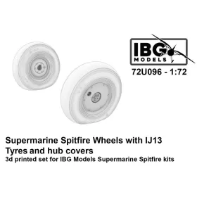   IBG - Supermarine Spitfire Wheels with IJ13 Tyres and Hub Covers - 3d Printed Set