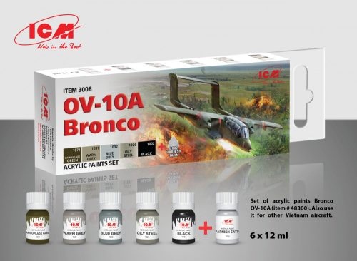 ICM - Acrylic paint set for OV-10A Bronco and other Vietnam aircraft 6  12 ml