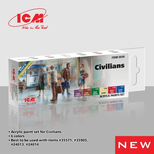 ICM - Acrylic paint set for Civilians 6 ? 12 ml