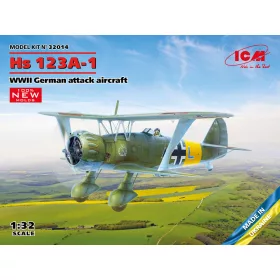   ICM - Hs 123A-1  WWII German attack aircraft (100% new molds)
