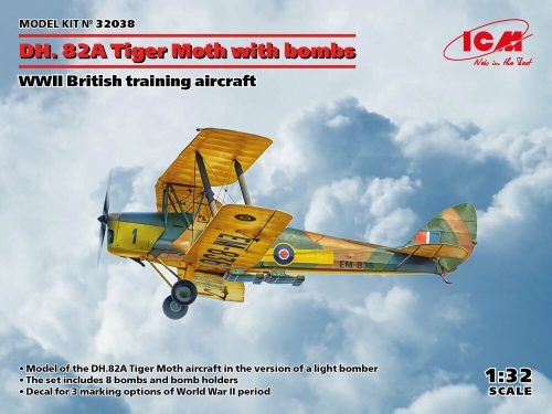 ICM - DH. 82A Tiger Moth with bombs, WWII British training aircraft