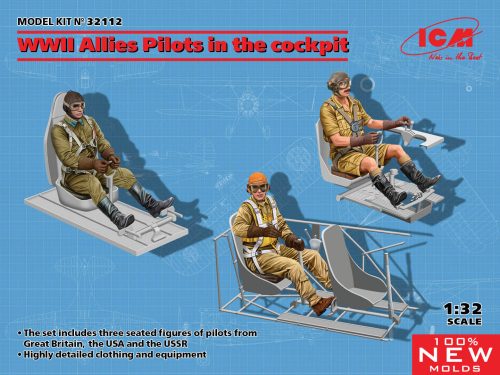 ICM - WWII Allies Pilots in the cockpit (British, American, Soviet) (100% new molds)