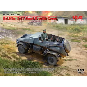 ICM - Sd.Kfz. 247 Ausf.B with Crew harcjármű makett