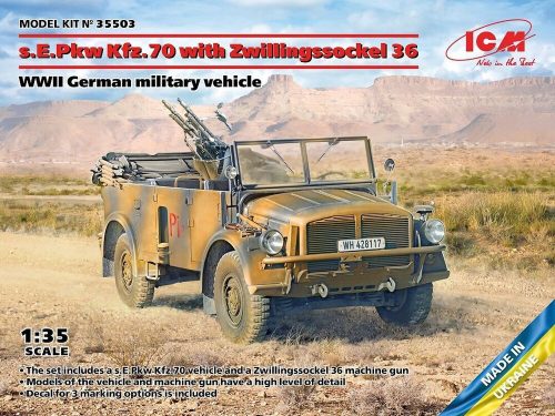 ICM - s.E.Pkw Kfz.70 with Zwillingssockel 36, WWII German military vehicle
